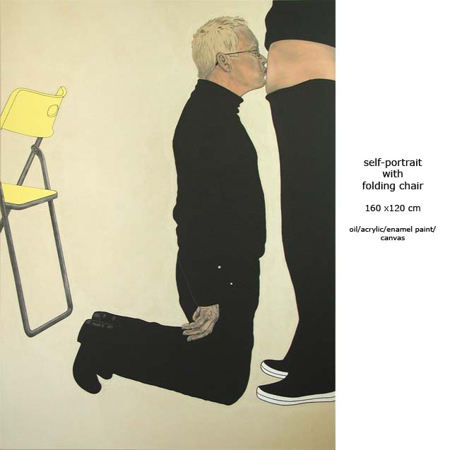 self portait with folding chair